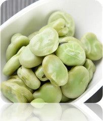 King of the Garden lima beans close-up in white bowl