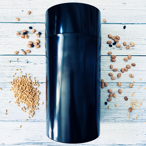 Large Seed Vault Storage container by Seed Vaults, 2.5-liter capacity, 10.25 inches tall, designed for seed preservation.